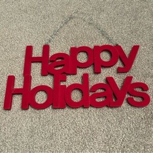 Red Happy Holidays Sign